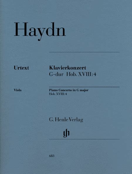 Concerto For Piano (Harpsichord) And Orchestra G Major Hob.XVIII:4